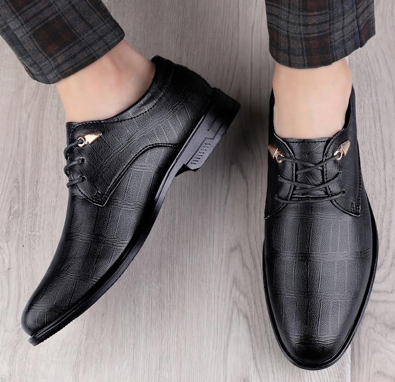 Men's Dress Shoes Men Comfort Soft Business Casual Oxford Flexural Leather Fashion Derby Sneakers2