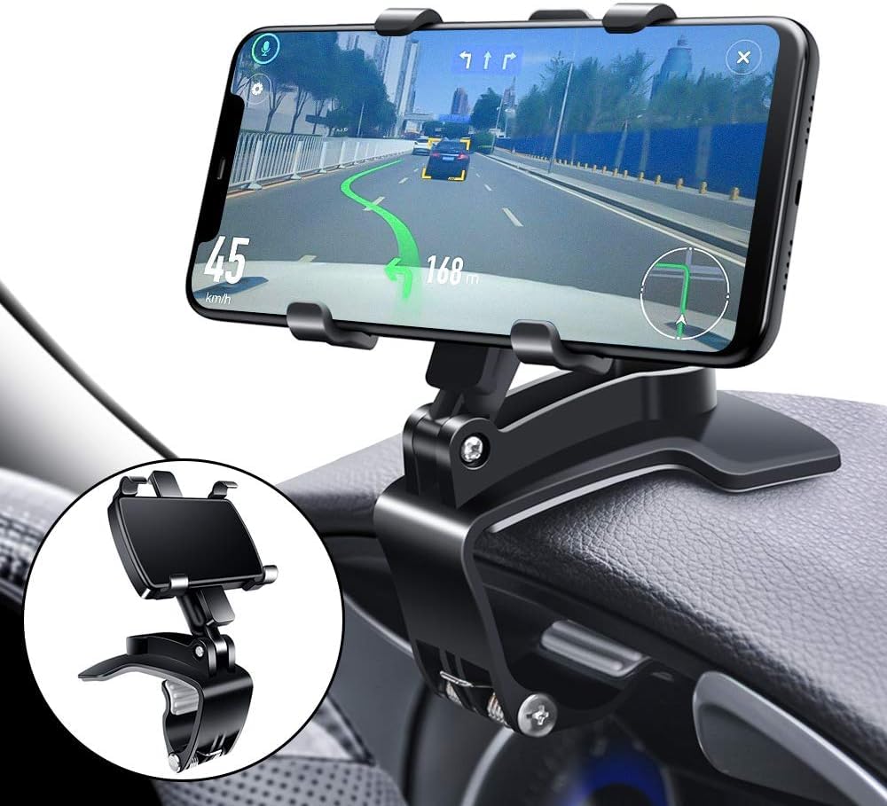 Mshine Car Mobile Phone Holder Mount Stand with 360 Degree Rotation, Compatible with Car Dashboard, One Hand Operation, Black-image-38