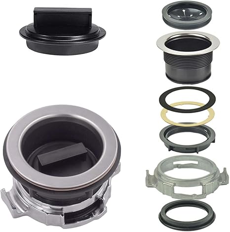 8Pcs/Set Garbage Disposal Sink Flange Kit and Stopper for Waste King, Garbage Disposal Drain Assembly Kit, Rubber Flange and Drain Lock Nut for Waste King, Whirlaway Garbage Disposal Parts (110mm)