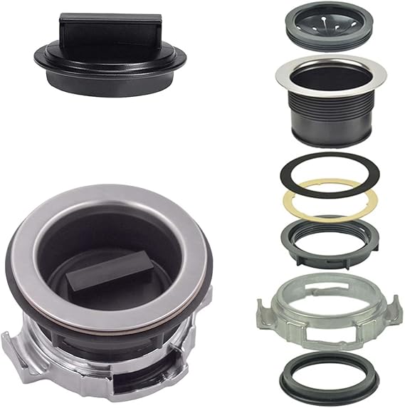 8Pcs/Set Garbage Disposal Sink Flange Kit and Stopper for Waste King, Garbage Disposal Drain Assembly Kit, Rubber Flange and Drain Lock Nut for Waste King, Whirlaway Garbage Disposal Parts (110mm)