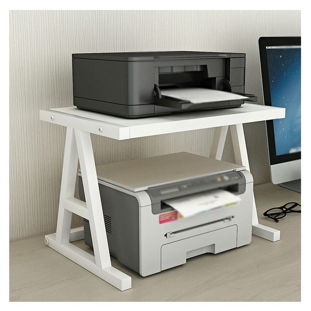 Stand di Stampa per Ufficio Metal Frame Desktop Stand Stampante 2 Multifunzione Multifunzione Scrivalo stampante for la camera da letto Office Stand di scansione della macchina for fax (bianco) Staffa