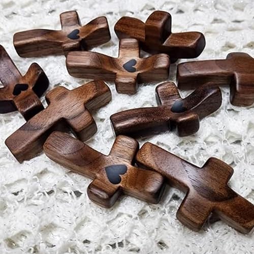 Miniatura 5 de Cross My Heart  Regalo de ánimo, cruz de madera a través de mi corazón, regalo de cruz de bolsillo, regalos para aliviar el estrés en la punta de