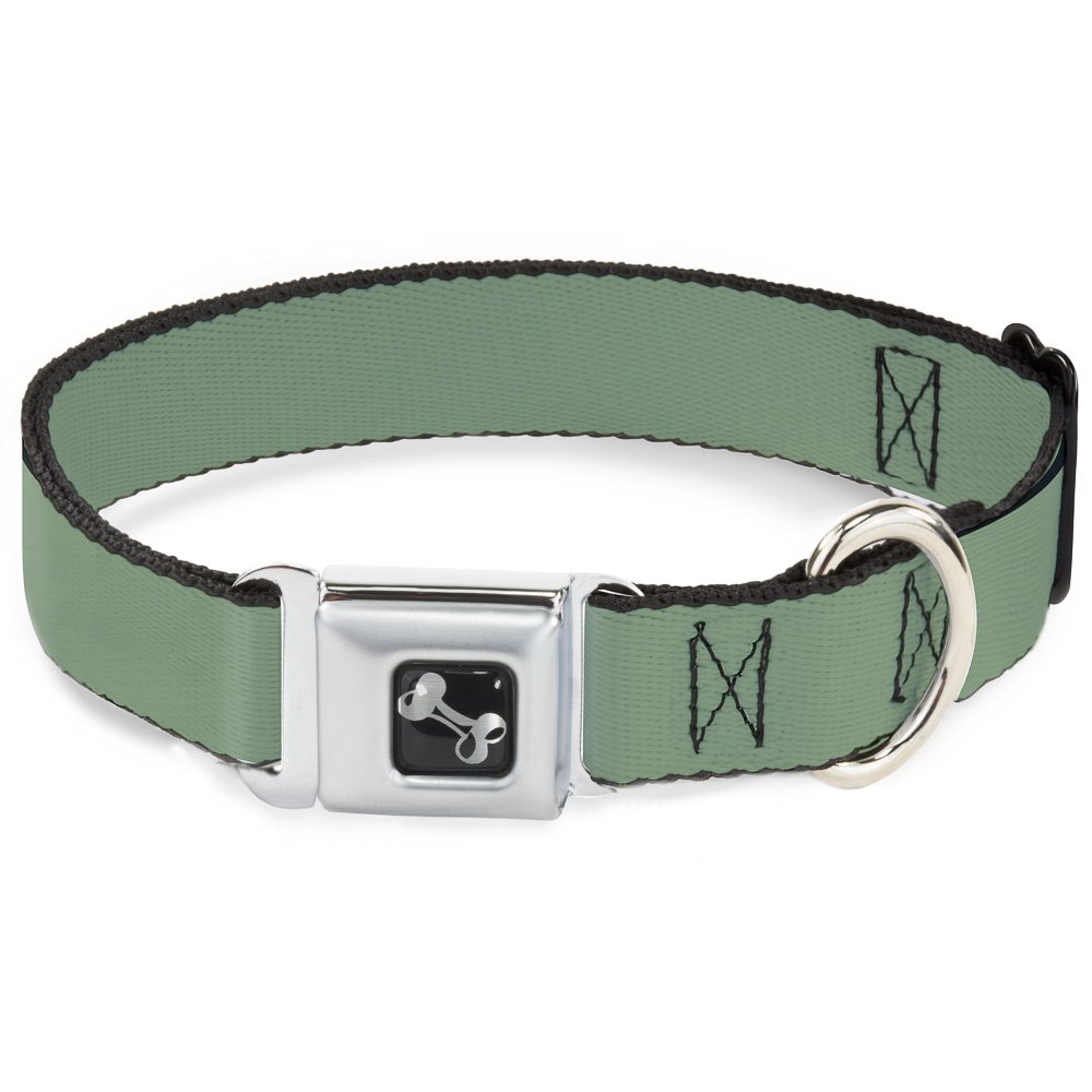 Collier de chien vert kaki Buckle Down réglable 11-43,2 cm os