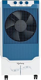 Lifelong वाटर लेवल इंडिकेटर के साथ 100L एयर कूलर, आइस चैंबर, मल्टी-वे एयर डिफ्लेक्शन, पावरफुल एयर थ्रो, हनीकॉम्ब पैड (सफ़ेद, LLAC990, 1 साल की निर्माता वारंटी