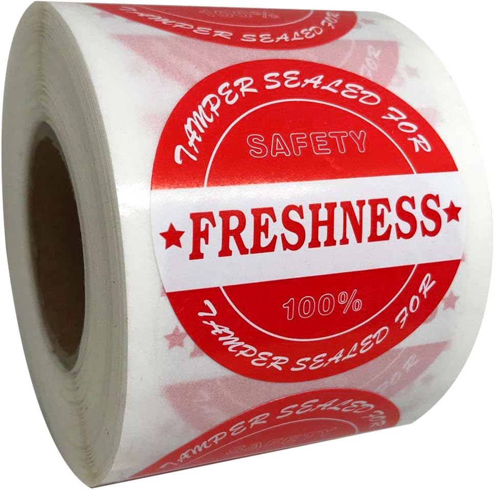 Food Delivery Tamper Evident Stickers, Sealed for Freshness Labels, 2