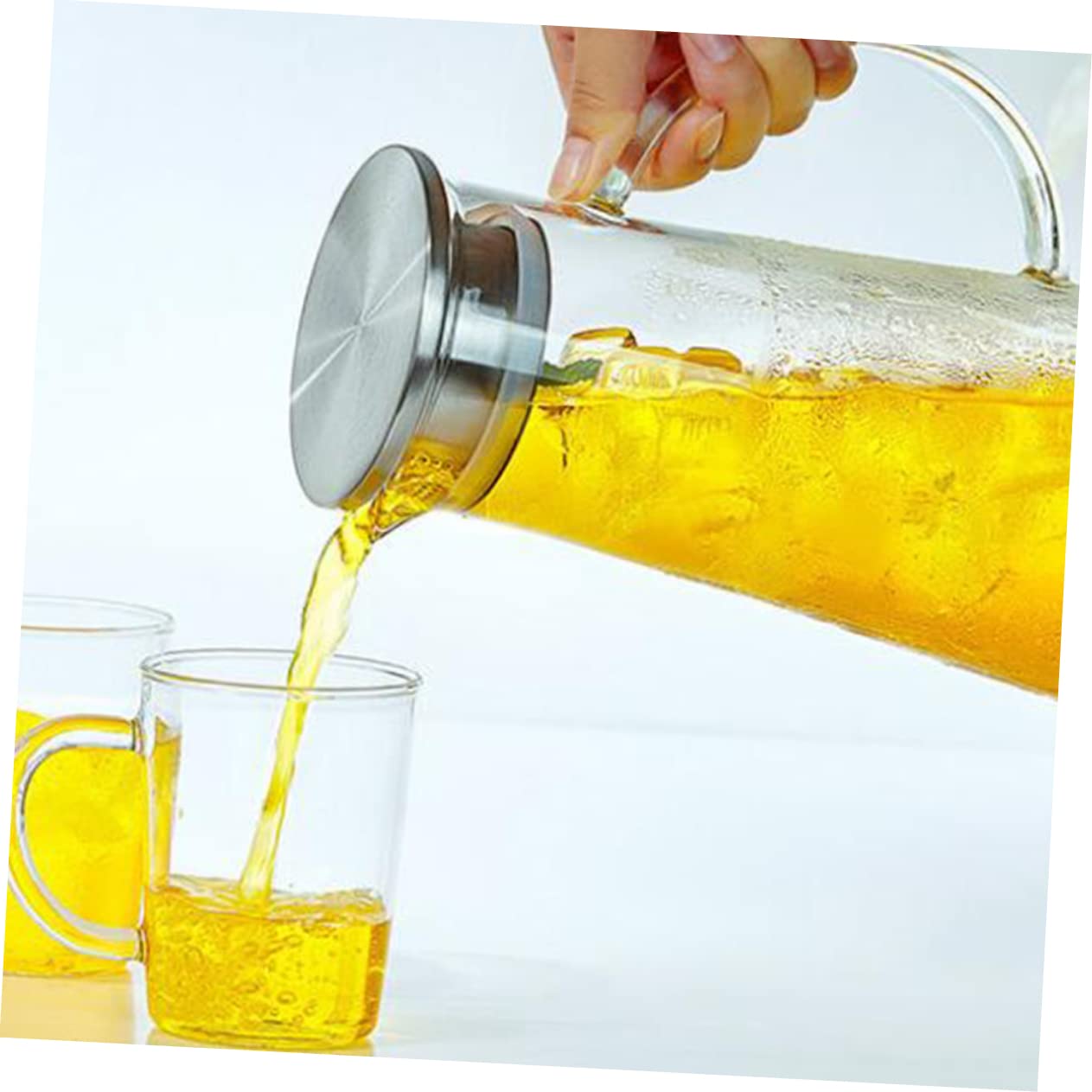 Cabilock 1 Pc Jarra De Agua Fría Jarra De Jugo De Vidrio Vasos Transparentes Jarra De Vidrio Jarra De Nevera Vaso De Agua Hervidor De Agua Bebida Alta Capacidad Taza De Agua