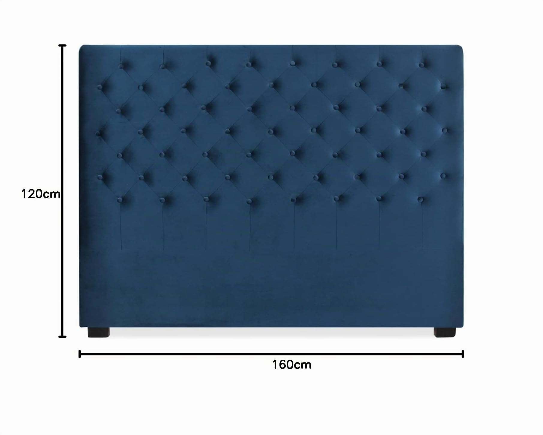 INTENSE DECO Tête de lit capitonnée Constance 160cm Velours Bleu Foncé
