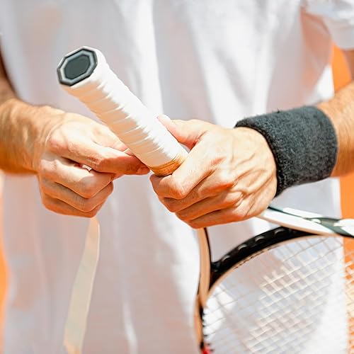 Miniatura 4 de Cinta de agarre con mango de raqueta de tenis para absorción de sudor, dispersión de golpes y adherencia, paquete de 10