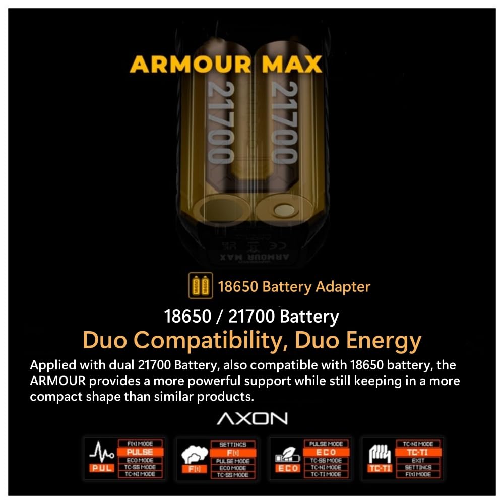 Box Armour Max Mod Kit Va-poresso 220 W (Oro cibernetico) 6 ML Atomizzatore iTANK T Tank Resistenza GTi Coil 0,2Ω/0,4Ω Doppia Batteria 18650/21700 [Batteria non inclusa] Originale - No Nicotine