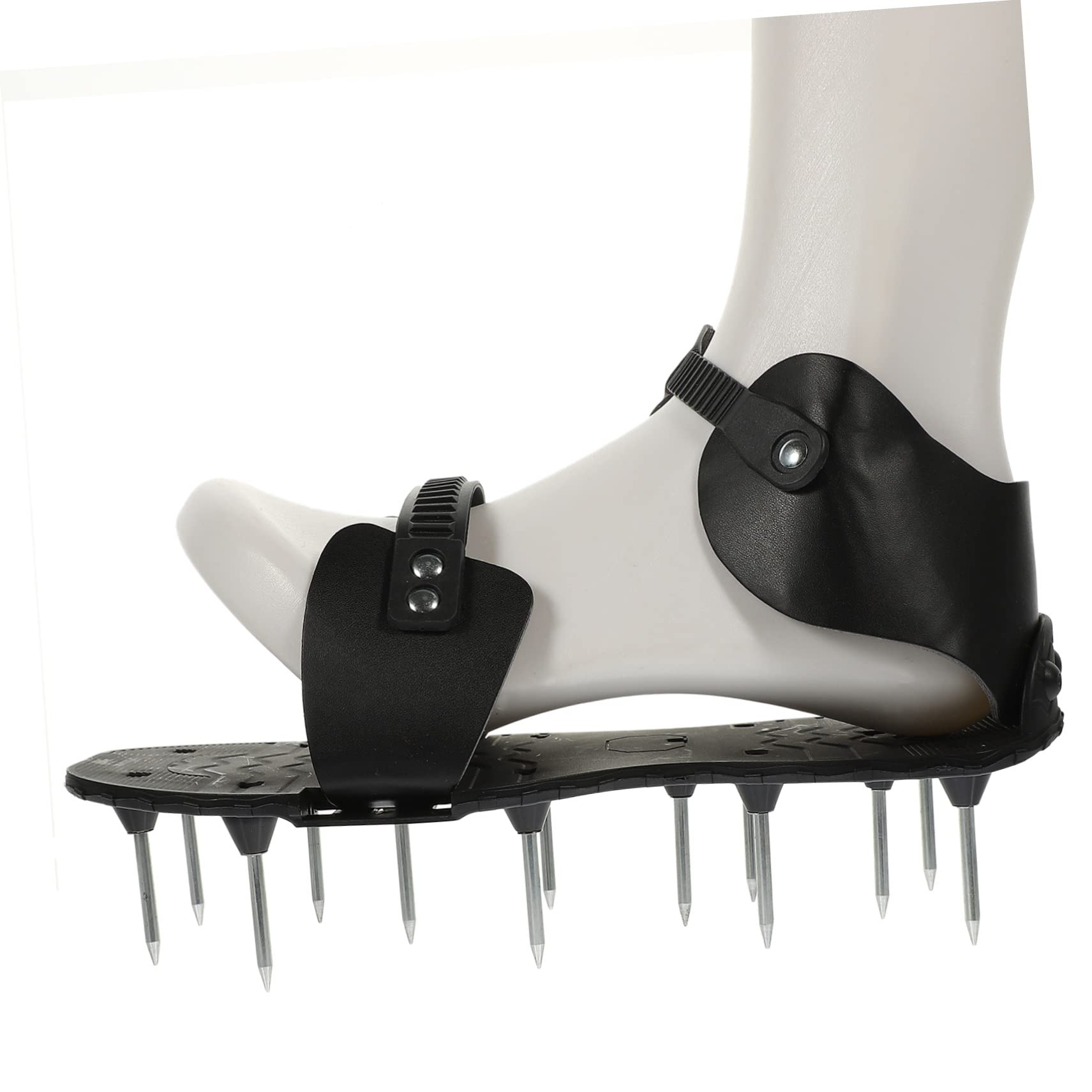 VICASKY 1 Paire Chaussures Aératrices de Pelouse PU Noir Outils de Jardinage Faciles à Assembler pour Aérer Sol et