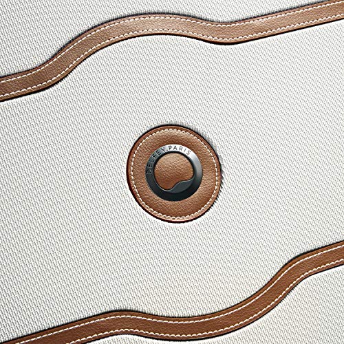 DELSEY PARIS Chatelet Hard+ Hardside Luggage with Spinner Wheels, Champagne White, 2 Piece Set, (21/28), with brake