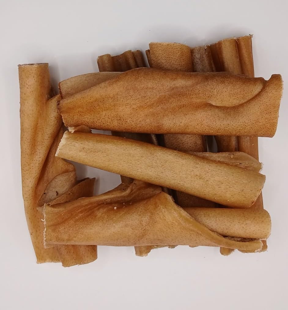 500 gms (or more) Buffalo Beef Headskin Scalp (12-15 cms long approx.) PREMIUM QUALITY 100% Natural Dog Treats Chews Low Fat Raw and Long Lasting Head Skin in RESEALABLE BAG