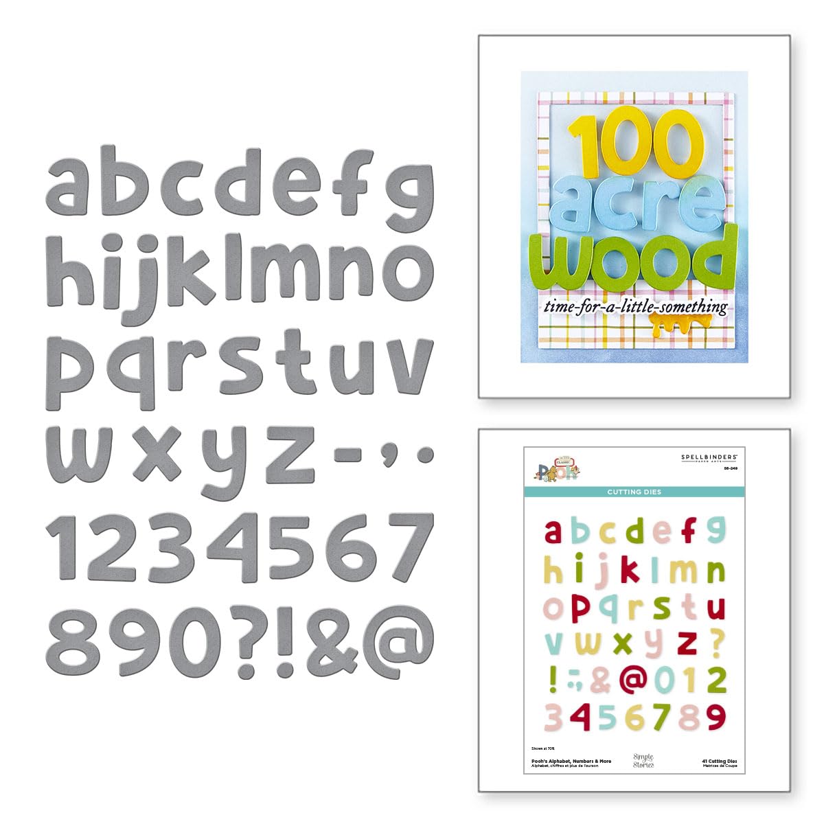 Spellbinders Pooh's Alphabet, Numbers & More Etched Dies from The SSay Cheese Classic Pooh Collection in Collaboration with Simple Stories
