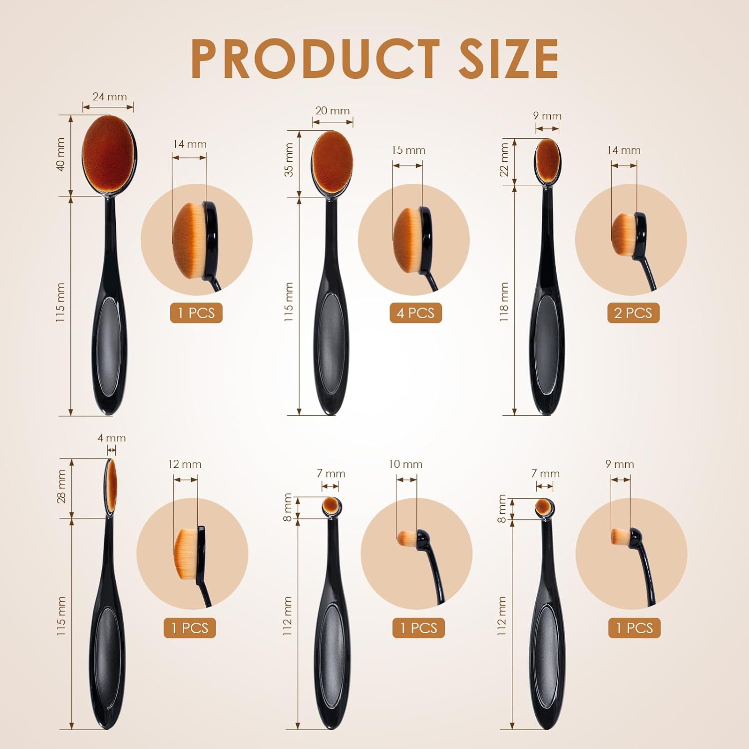 UNIMEIX 10 Pack Blending Brush for Card Making Crafting Ink Blender Brushes Set Tool Paper Background Brush Drawing (Brown)