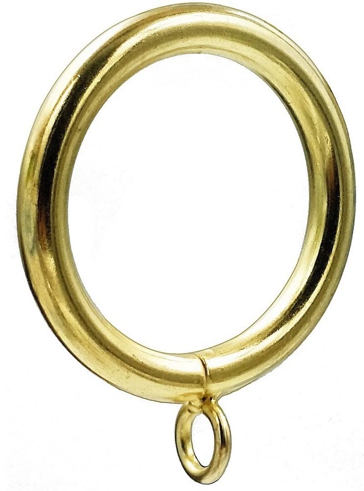 Curtain Ring Metal 42-Pcs 1.5 Inch Inner Diameter with Eyelets Fit Up to 1 1/4-Inch Rod Large Wire Diameter (Gold-42Pcs)