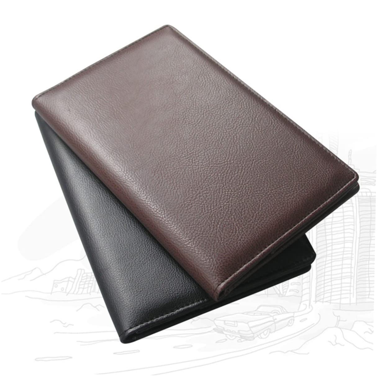 Black PU Faux Leather Check Presenter A067 with Pen Clip for Hotel Salon | Menu Folder, Bill Holder, 230 by 150 by 10mm, Server Book for Bar and Ktv