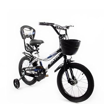 ampa cycles ampa cycles Kid's Aviator Cycle (14 Inches for 3-5 Years, Classic Black and White Frame and Royal Blue Graphics), Unisex ,Freeride Bike