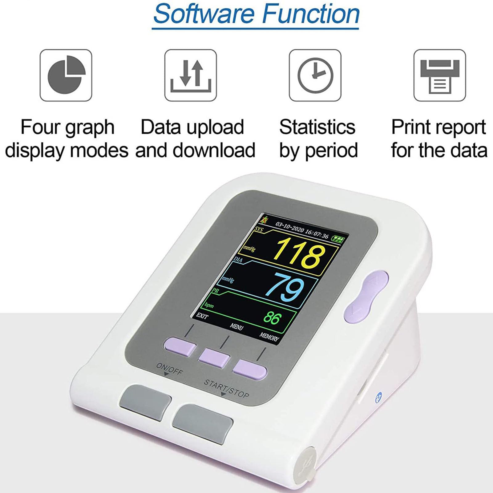 Equipo veterinario digital veterinario monitor de presión arterial brazalete perro/gato/mascotas, cuidado de animales, 3 modos, 3 puños, esfigmomanómetro electrónico, medición de oxígeno en sangre