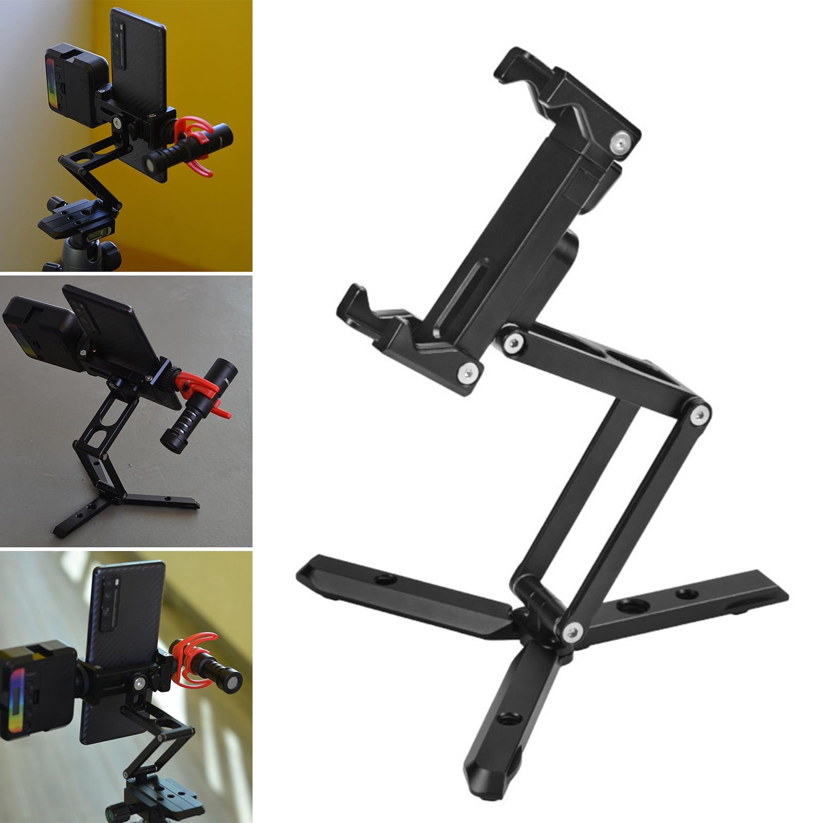 Supporto per Telefono Metallo Pieghevole Treppiede Con 1/4 "3/8" Rilascio Rapido Per Fotografia Smiscelato Verticale Orizzontale Treppiede Telefono
