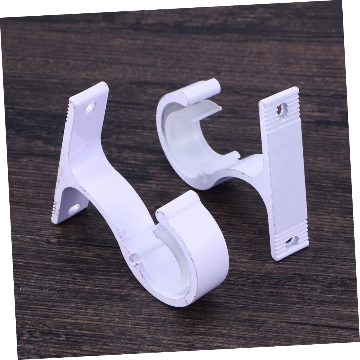 Support de Rideau en Alliage D’aluminium Blanc 2 Pièces, Fixation Murale