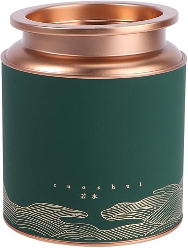 LIFKOME Recipiente de latas de té con doble tapa hermética recipientes de almacenamiento de té caja de lata redonda y recipientes de cocina redondos