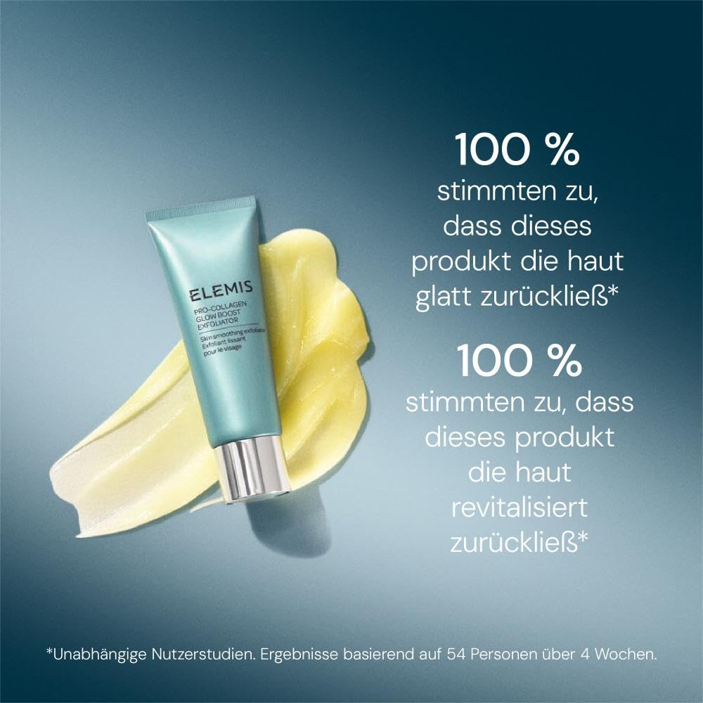ELEMIS Pro-Collagen Glow Boost Exfoliator, sanftes physikalisches Gesichtspeeling, macht weich und poliert für glatt strahlende, hydratisierte Haut, 100 ml