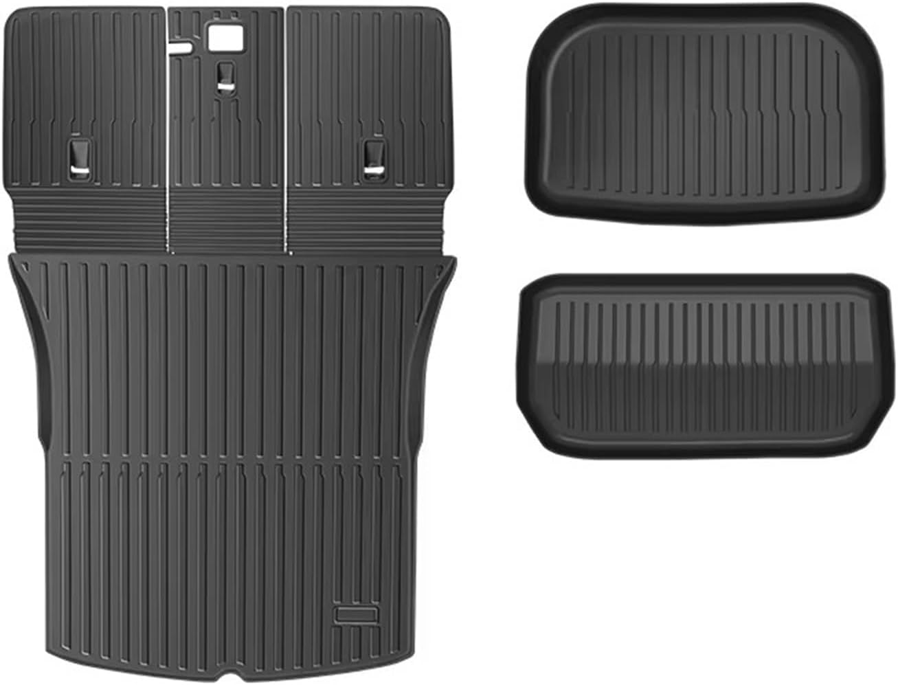 Compatible for Tesla Model Y Juniper 2025 TPE Floor Mats with Door Sill Protector Trunk Mat Protector Pad Injection Seat Back Cushion(Trunk mat 3PCS-2)