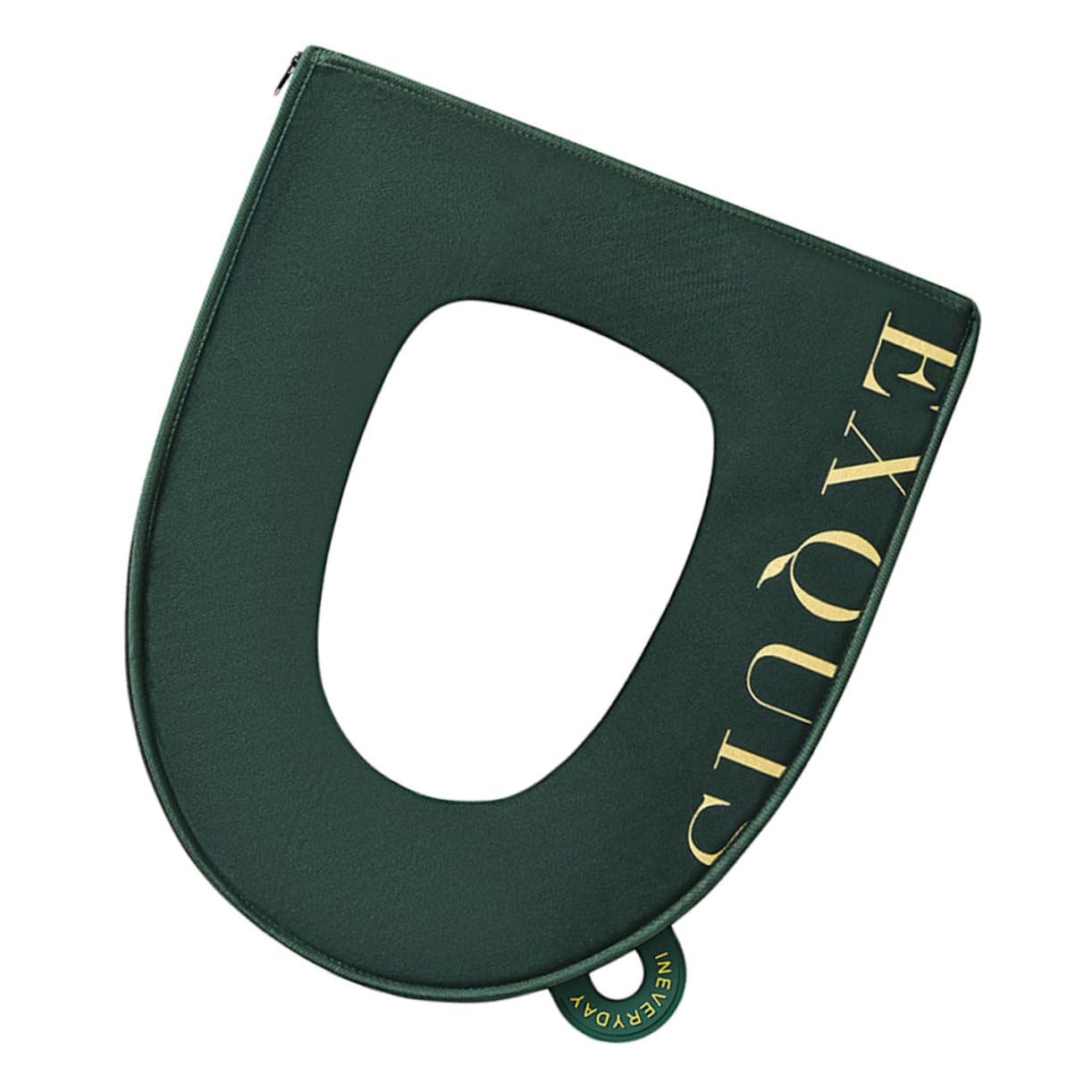 LIFKOME 1Pc Creative Dark Green Toilet Mat Cushion Toilet Seat Cover Material Comfortable Flexible Design Fits Standard Elongated Toilets Machine Washable