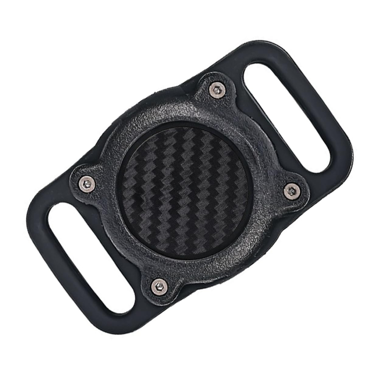 IPX8 Waterproof AirTag Holder, Ultra Durable PC for Dog Collar - Silicone Elastic Perforated Holder, Black 1 pack, Standard Version