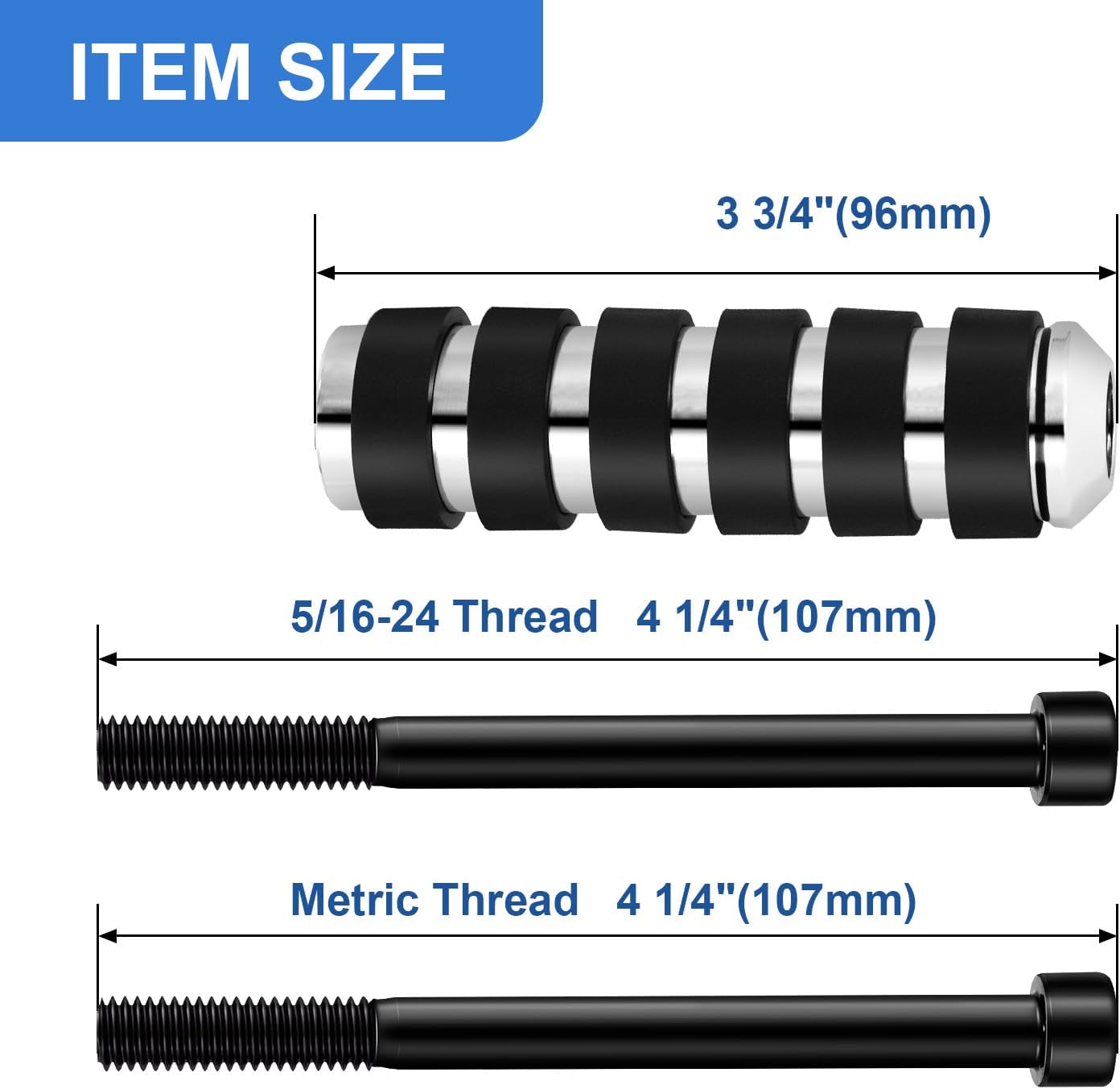 3.8" Long Extended Shifter Peg, Motorcycle Heel Toe Shifter Pegs Fit for Harley Davidson Softail Touring Street Glide Road Glide Road King Sportster Trike Dyna (Chrome）