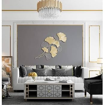 Amazon.co.jp: イチョウ葉金属壁アートぶら下げ鉄彫刻飾り花