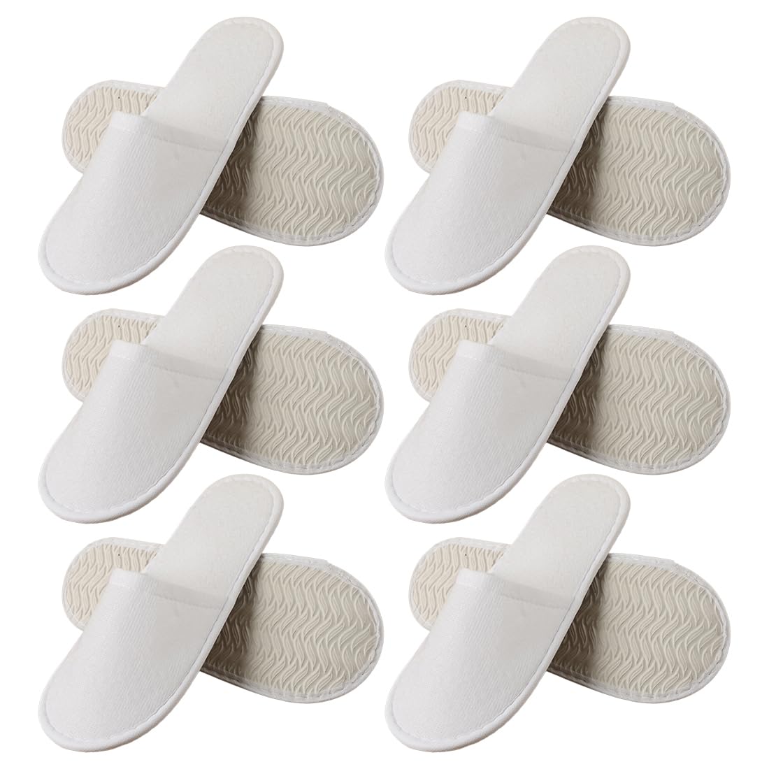 6 Paia Pantofole Antiscivolo, Pantofole Ospiti Riutilizzabili, Ciabatte Ospiti Lavabili, Ciabatte Hotel Monouso, Pantofole da Spa, Taglia unica, Spugna Premium, Misura Universale