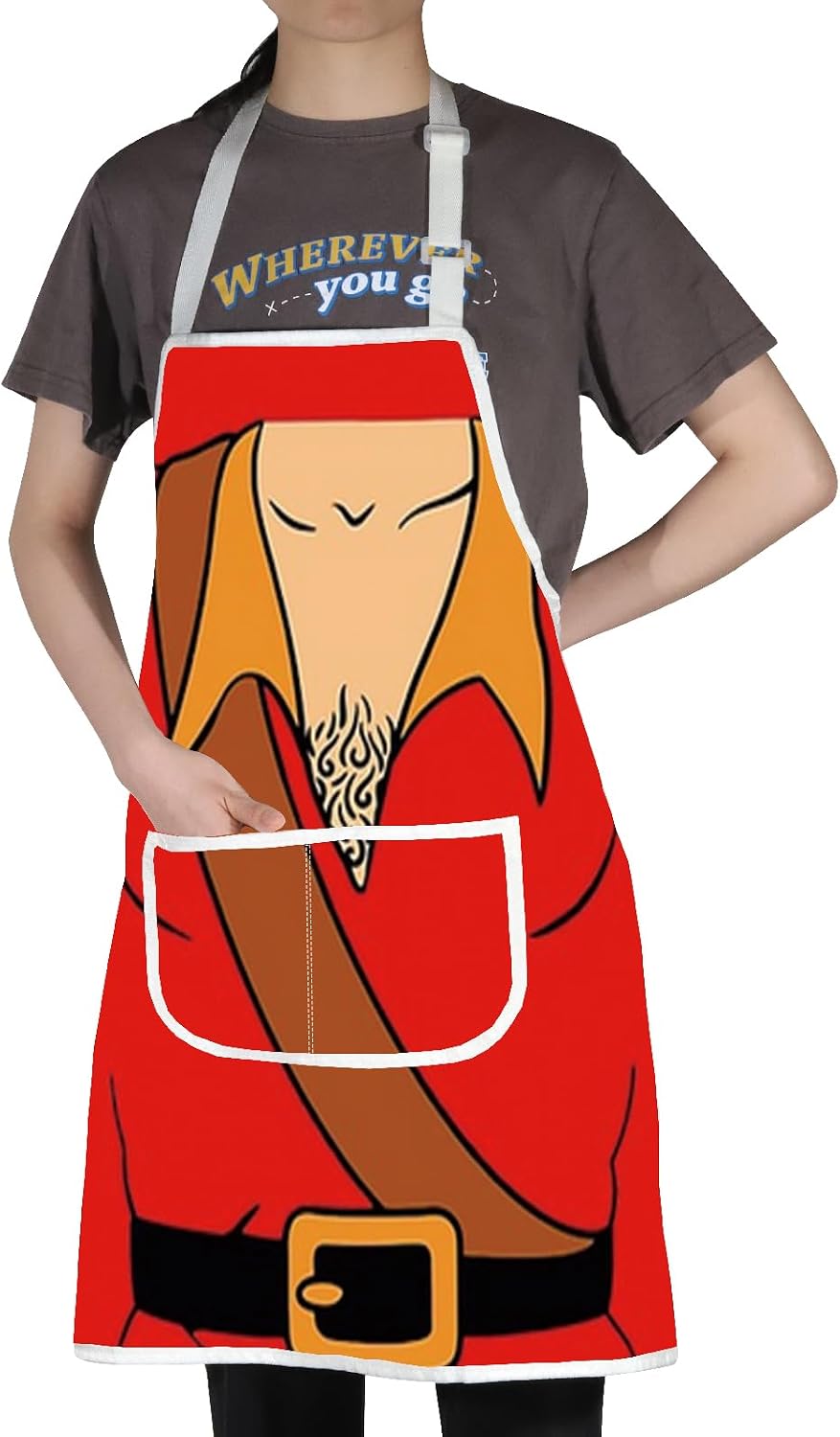 WZMPA Villain Gaston Cooking Apron Gaston Fans Gift Gaston Themed Grilling Apron Cartoon Gaston Merch image 4