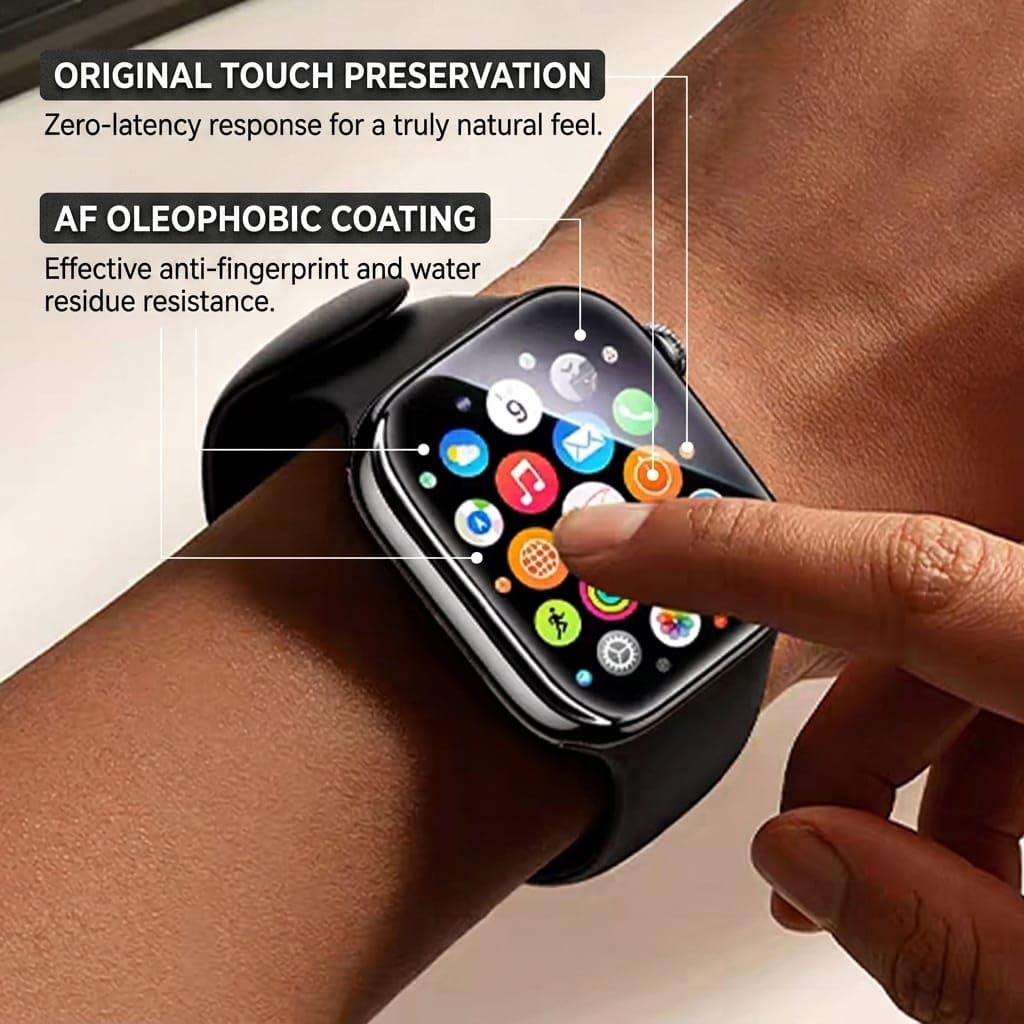 SAHARA – Pellicola salvaschermo in vetro temperato termoformato ZeroDamage 3D per Apple Watch SE 1/2/3, serie 4/5/6 (44 mm), copertura completa, durezza 9H, applicatore senza bolle