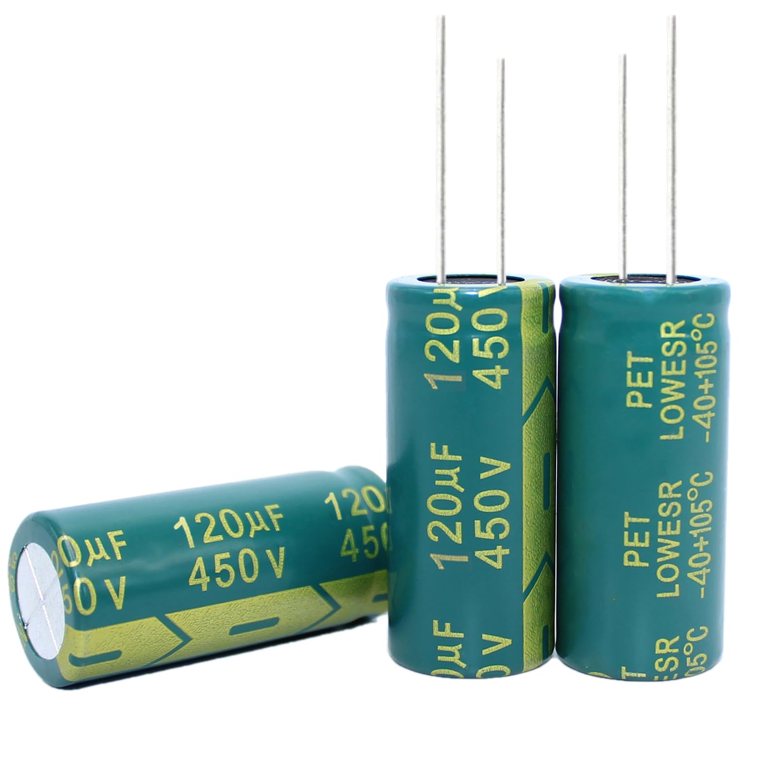 Kuosbiu 5pcs 450V 120UF Electrolytic Capacitor, High Frequency Aluminum Electrolytic Capacitors for Refrigerator, TV, LCD Monitor