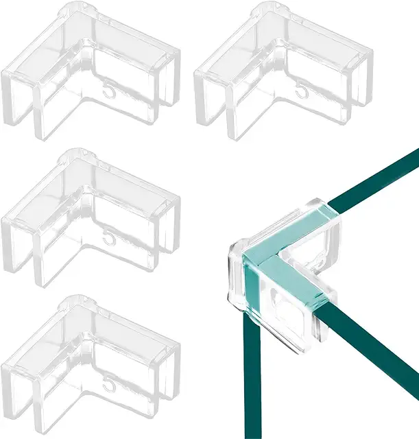 Protection d'angle transparente pour aquarium et meubles - 4 pièces sécurité bébé