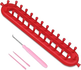 Knitting Loom Set, Loom Knitting Kit with Hook and Yarn Needle, Kid Scarf Knitting Loom Board, Simple DIY Loom Knitting Kit for Beginner Knitters