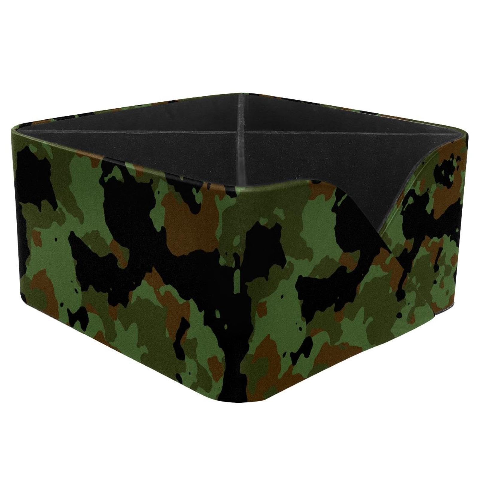 KengjuTesu Fashion Camouflage Desktop Organizer Pen Holder, Rectangular Pencil Cup for Office, Study and Makeup Stations