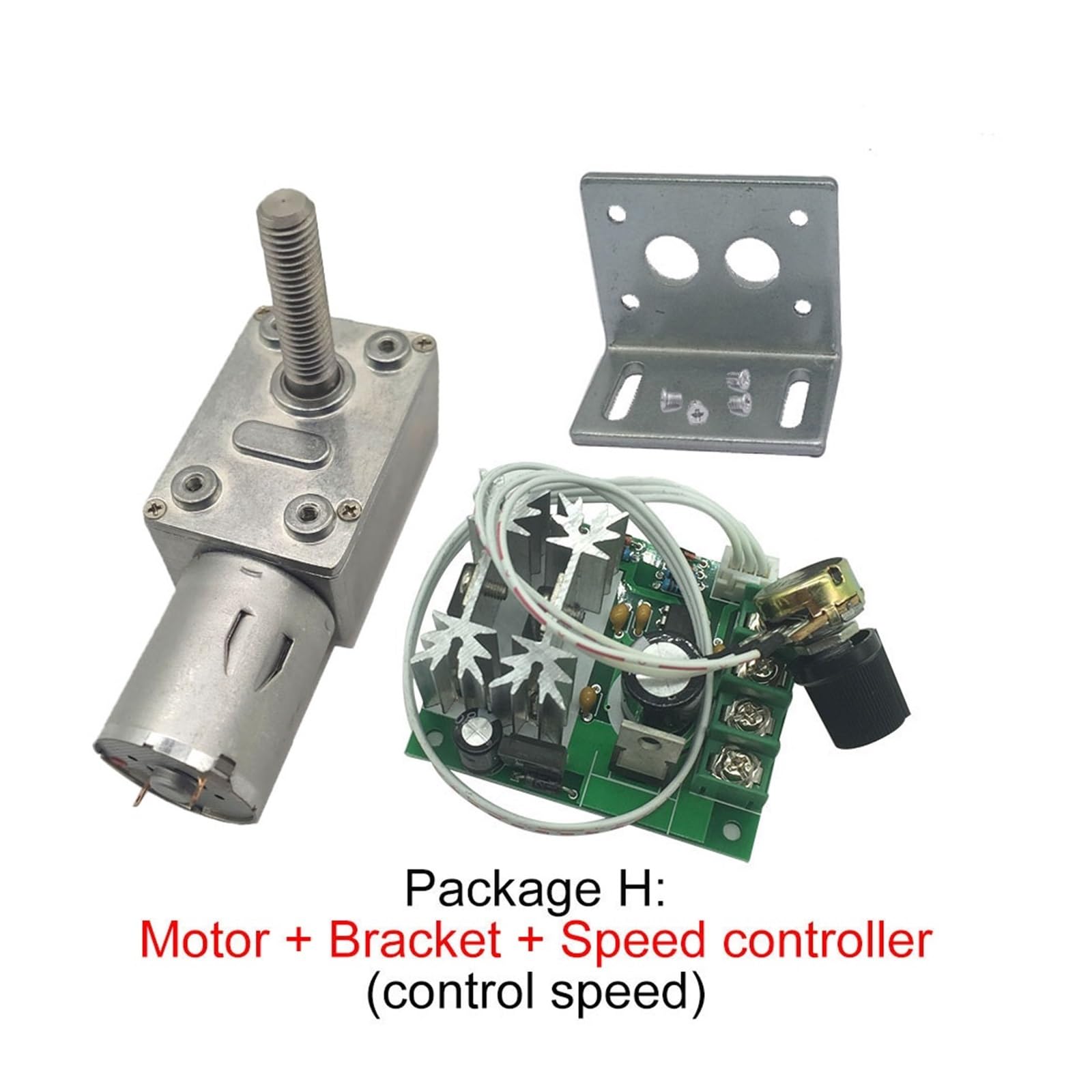 Paket P 12 V 40 U/min DC-Schneckengetriebe mit elektronischem Anlasser, Niedriggeschwindigkeitsreduzierer JGY370-M8, Gewindeschaftlänge 33 mm
