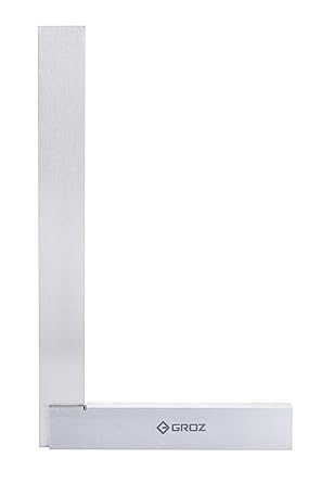 Groz Machinists Square | Blade Length: 300 mm, Stock Length: 210 mm, Squareness: 96 Microns, 90? Angled| DIY, Workshops & Wood Industry | SS/12