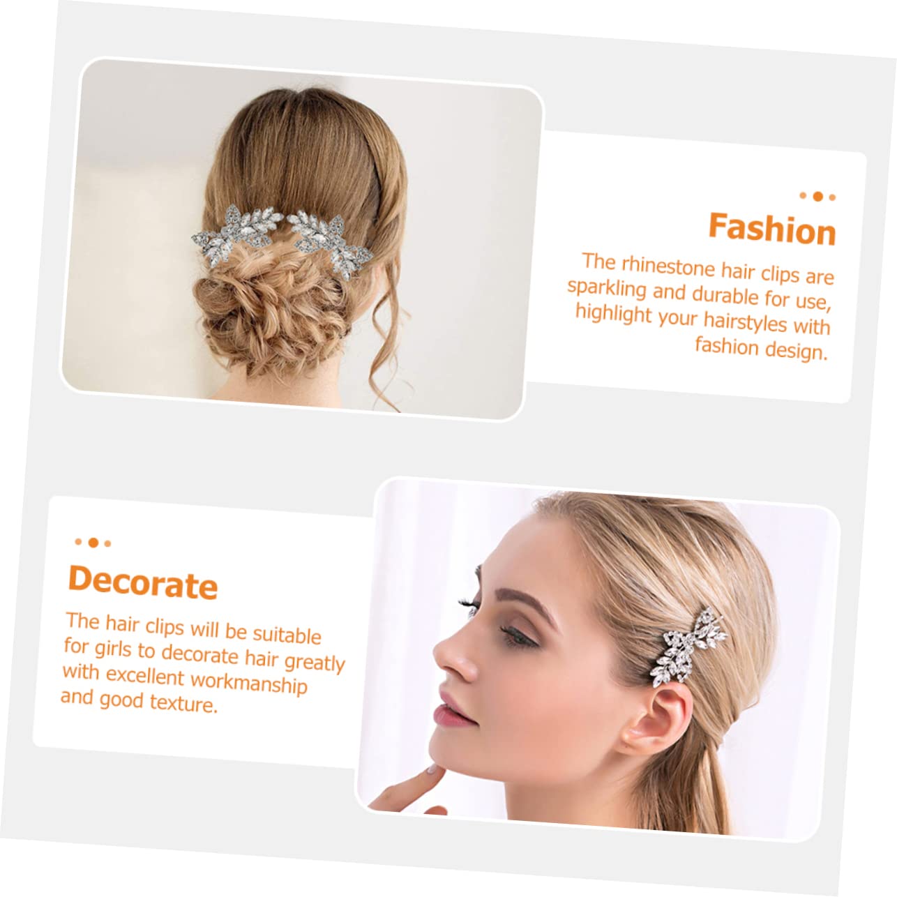 Healeved 4stücke Strass-haarspangen Im Blattdesign Für Damen Haarschmuck-accessoires Für Vielseitige Frisuren Und Anlässe