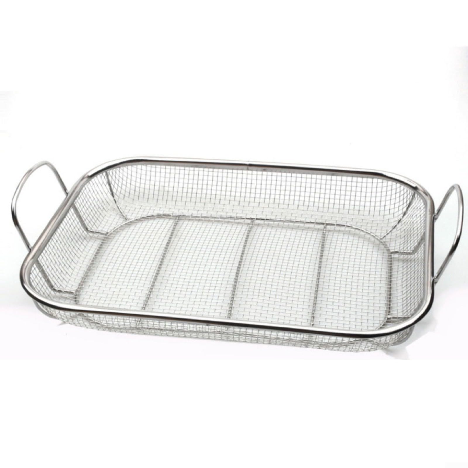 Grande griglia in acciaio inox, 38 x 28 cm, accessorio per barbecue per verdure, carne e frutti di mare, strumento essenziale per grigliare all'aperto