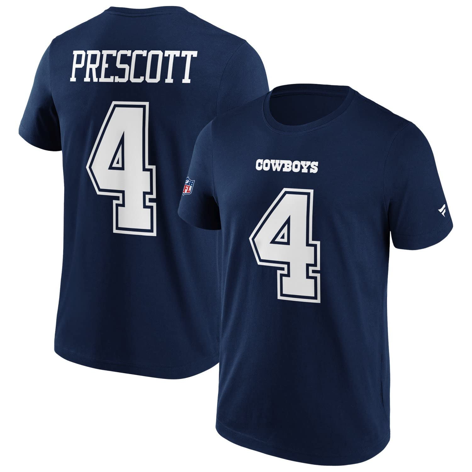 Fanatics Men's Blue Nfl Dallas Cowboys Shirt #4 Dak Prescott - S