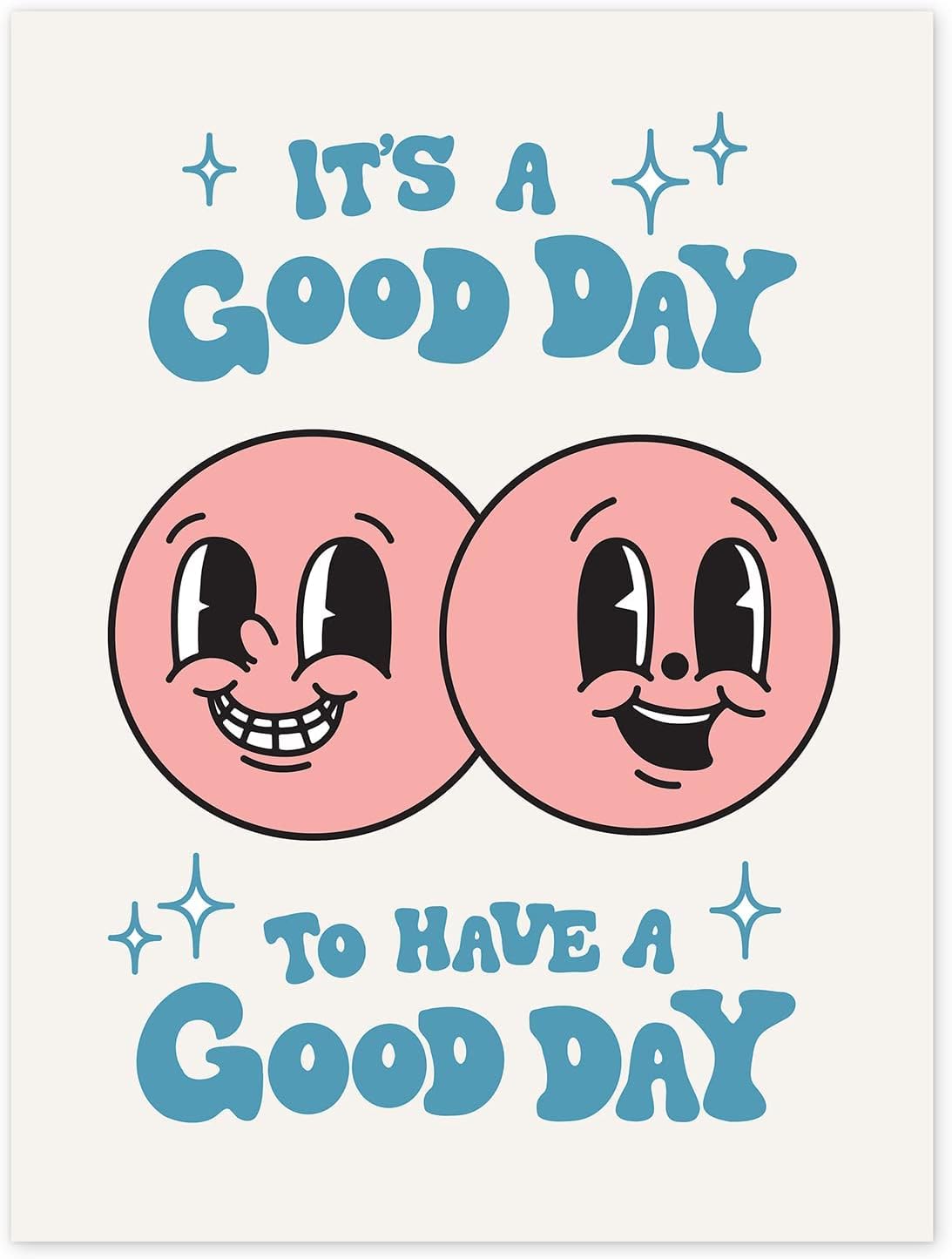 MAKINGTEC Retro Poster Wall Art Print, It's A Good Day Retro Poster, Positive Quote Wall Art, 60s 70s Aesthetic Colorful Wall Decor, Cute Room Decor, Retro Aesthetic Decor (It's A Good Day)