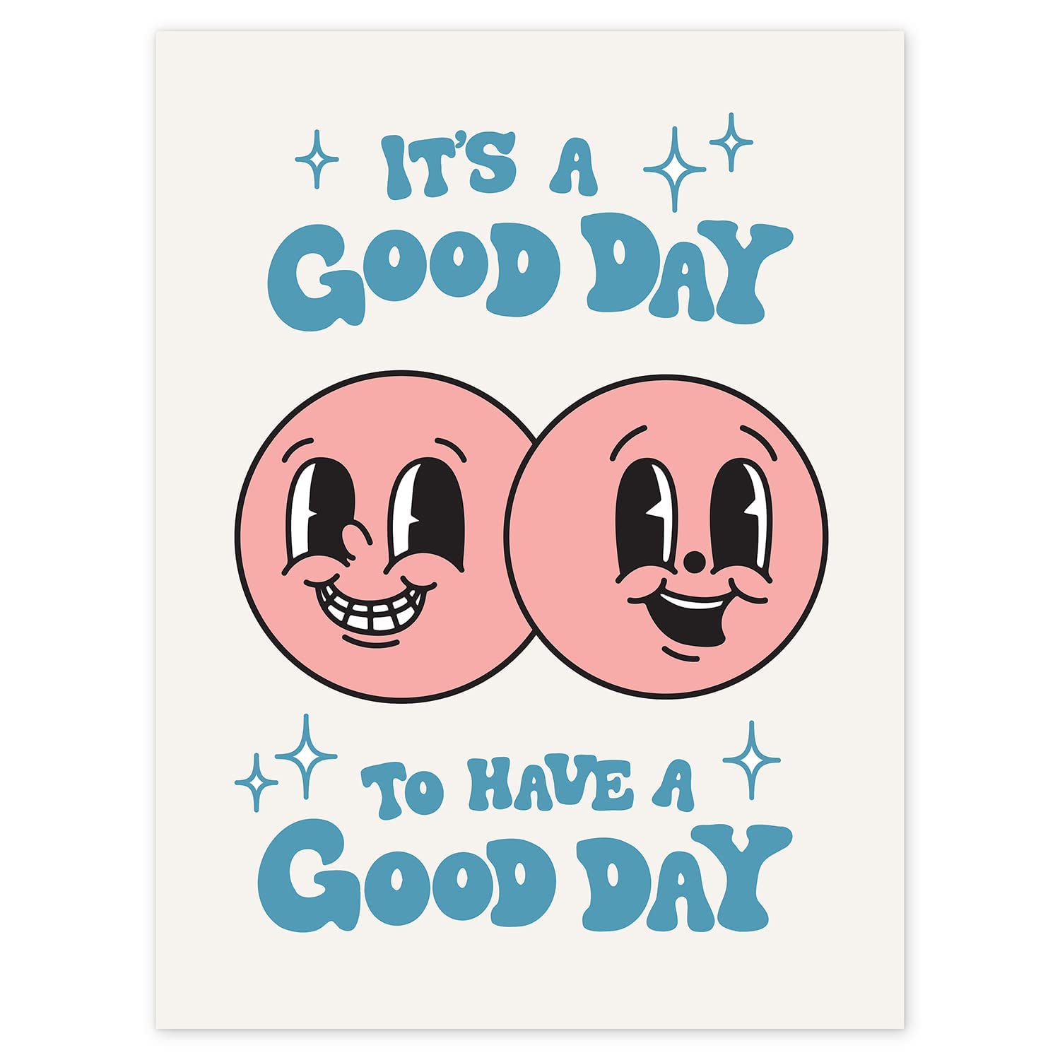 MAKINGTEC Retro Poster Wall Art Print, It's A Good Day Retro Poster, Positive Quote Wall Art, 60s 70s Aesthetic Colorful Wall Decor, Cute Room Decor, Retro Aesthetic Decor (It's A Good Day)