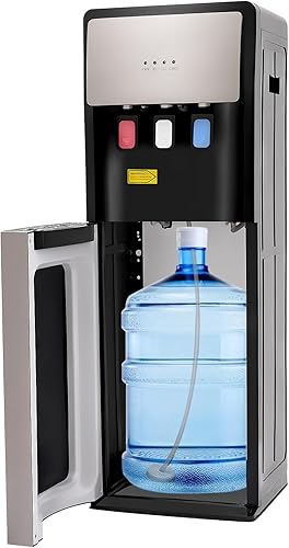 5 Gallon Water Dispenser Bottom Loading Water Cooler 3 Temperature Settings Hot, Cold & Room Water Holds 3 & 5 Gallon Jugs for Homes, Kitchens,