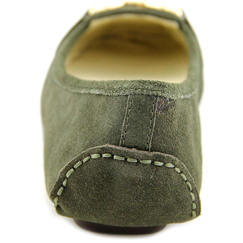Michael Kors Womens Fulton Saffiano Moc Flats Dark Olive Suede
