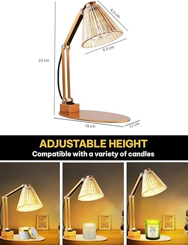 Miniatura 2 de NOAUNB Paquete de calentador de velas regulable con temporizador, calentador de lámpara de vela eléctrico ajustable para paquete de velas