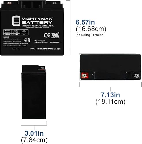 Miniatura 2 de Mighty Max Battery Batería de repuesto SLA de 12V 18AH para generador Briggs Stratton