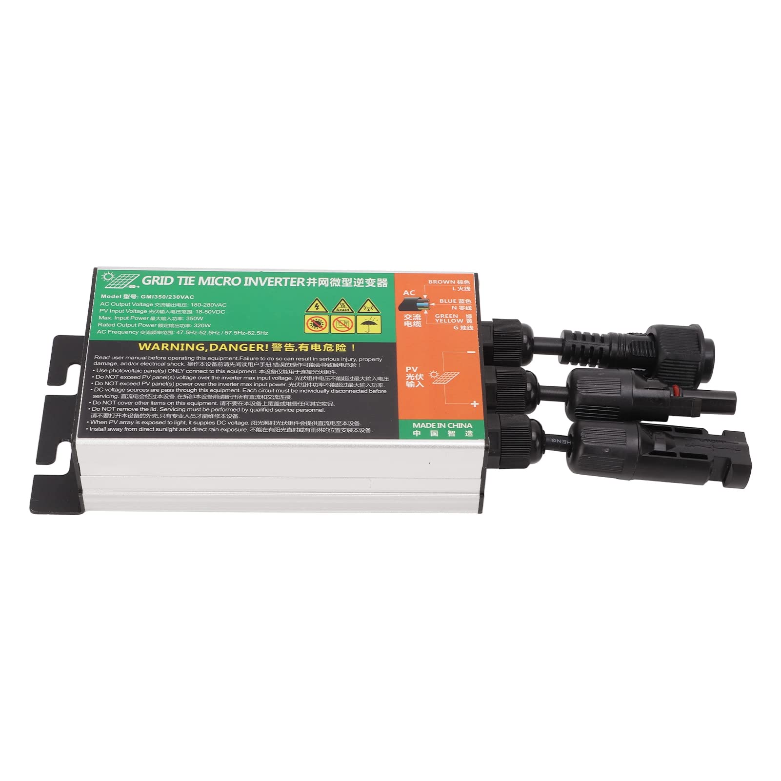DEWIN Solar Mikrowechselrichter, Grid Tie Inverter MPPT Netzgekoppelter Wechselrichter IP55 Sinus Wechselrichter Netzeinspeisung Einspeisewechselrichter für Kleine PV Anlagen 350W 230V DEWIN Solar Mikrowechselrichter, Grid Tie Inverter MPPT Netzgekoppelter Wechselrichter IP55 Sinus Wechselrichter Netzeinspeisung Einspeisewechselrichter für Kleine PV Anlagen 350W 230V